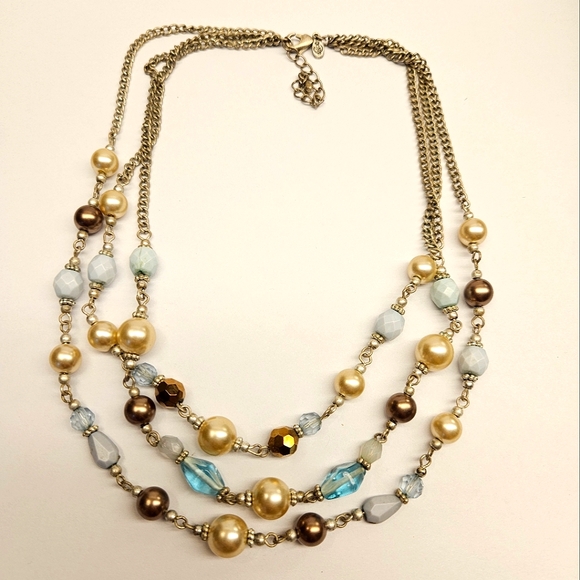 Premier Designs Multistrand Beaded Chain Necklace - Picture 2 of 4